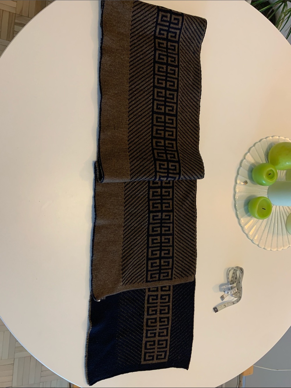 Givenchy Brown & Black Logo Knit Scarf
